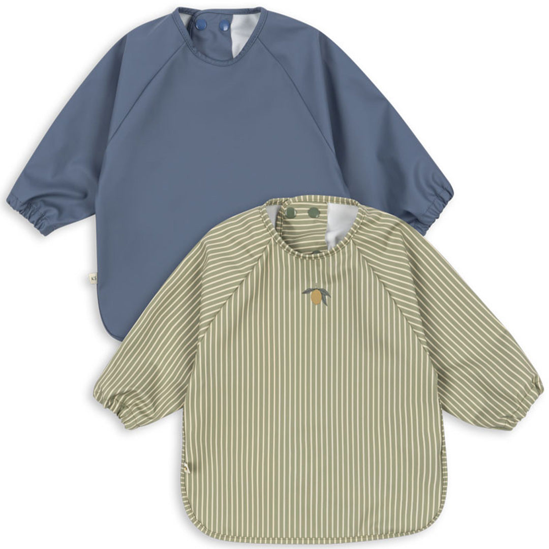 konges sløjd mouwslabben tea stripe flint stone - 6-12m - 2st