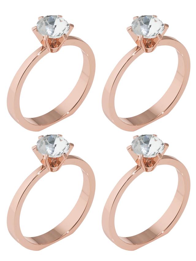 Serviettenring Diamant mit Box, 4er-Set