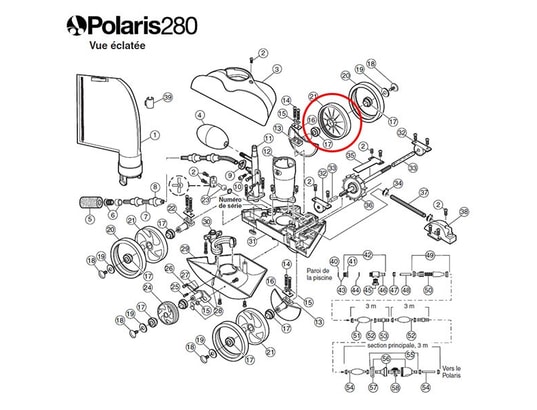 POLARIS - Grande roue blanche de rechange pour 180/280/380 - c6