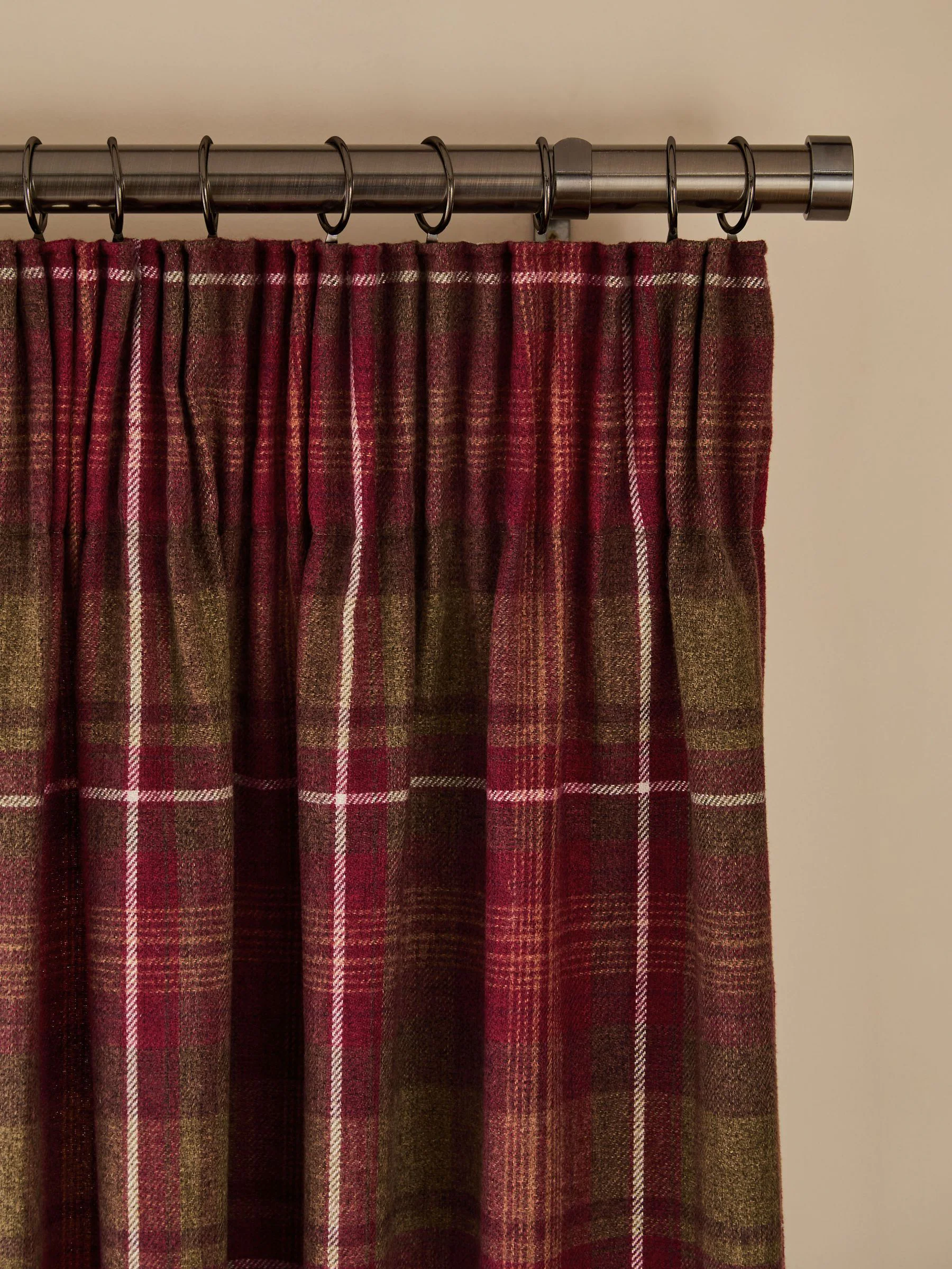 Highland Check Lined Pencil Pleat Curtains