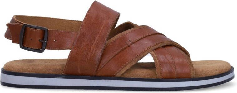 No Stress Heren Cognac leren sandalen