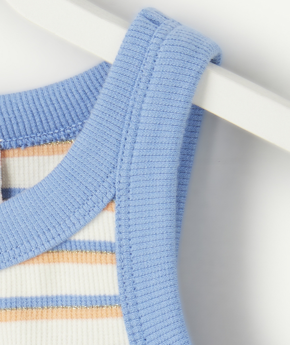 haut sans manches fille encolure américaine en coton bio coloré