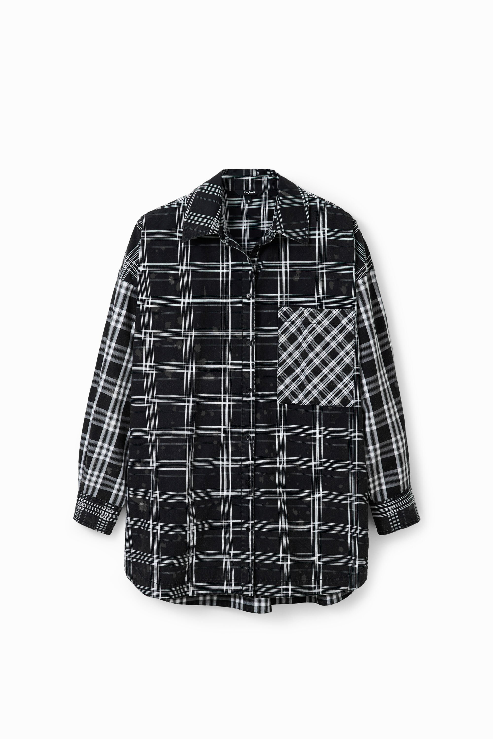 Chemise oversize patchwork carreaux