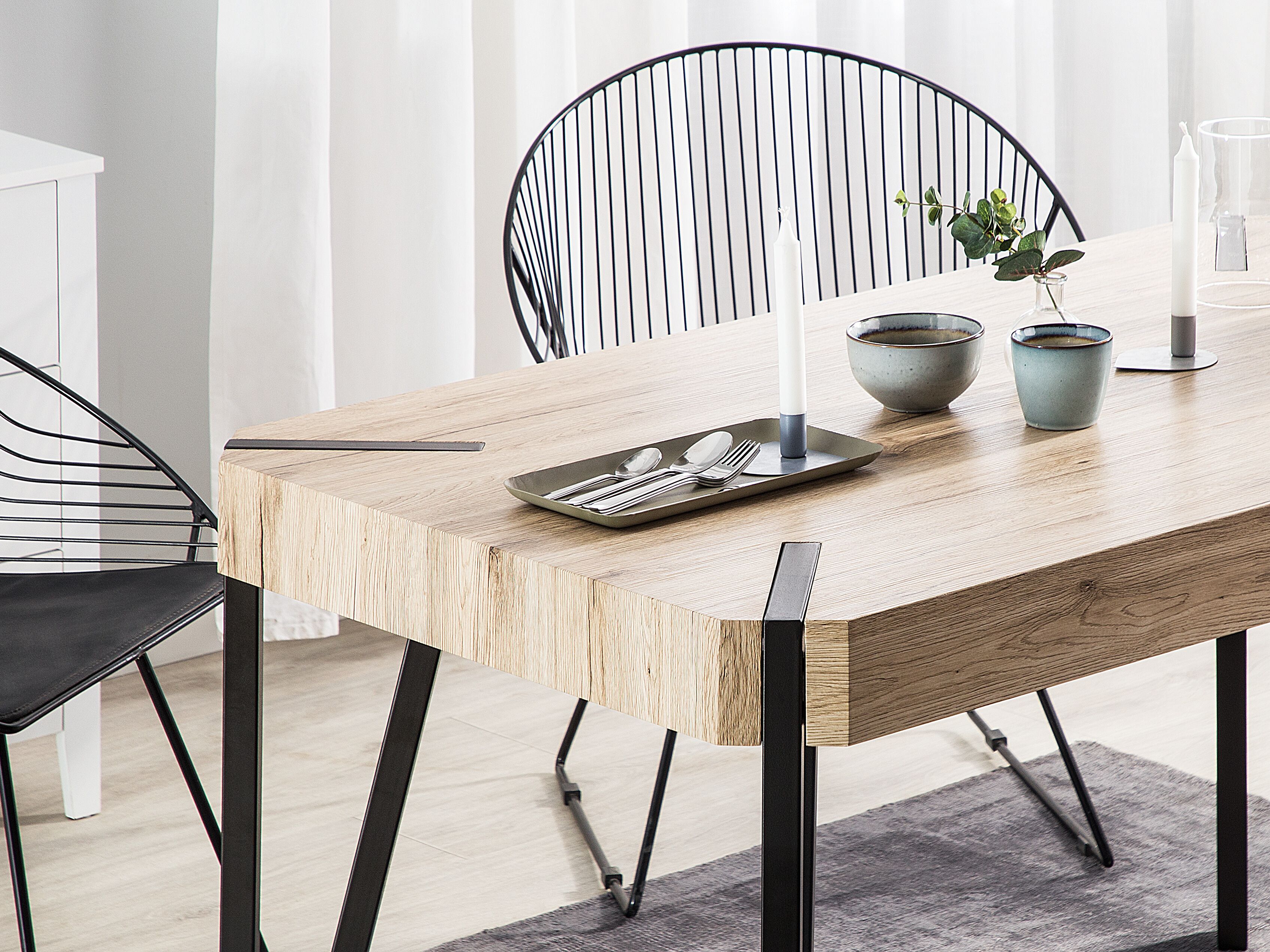 Eettafel CAMBELL Lichtbruin 80 cm 130 cm