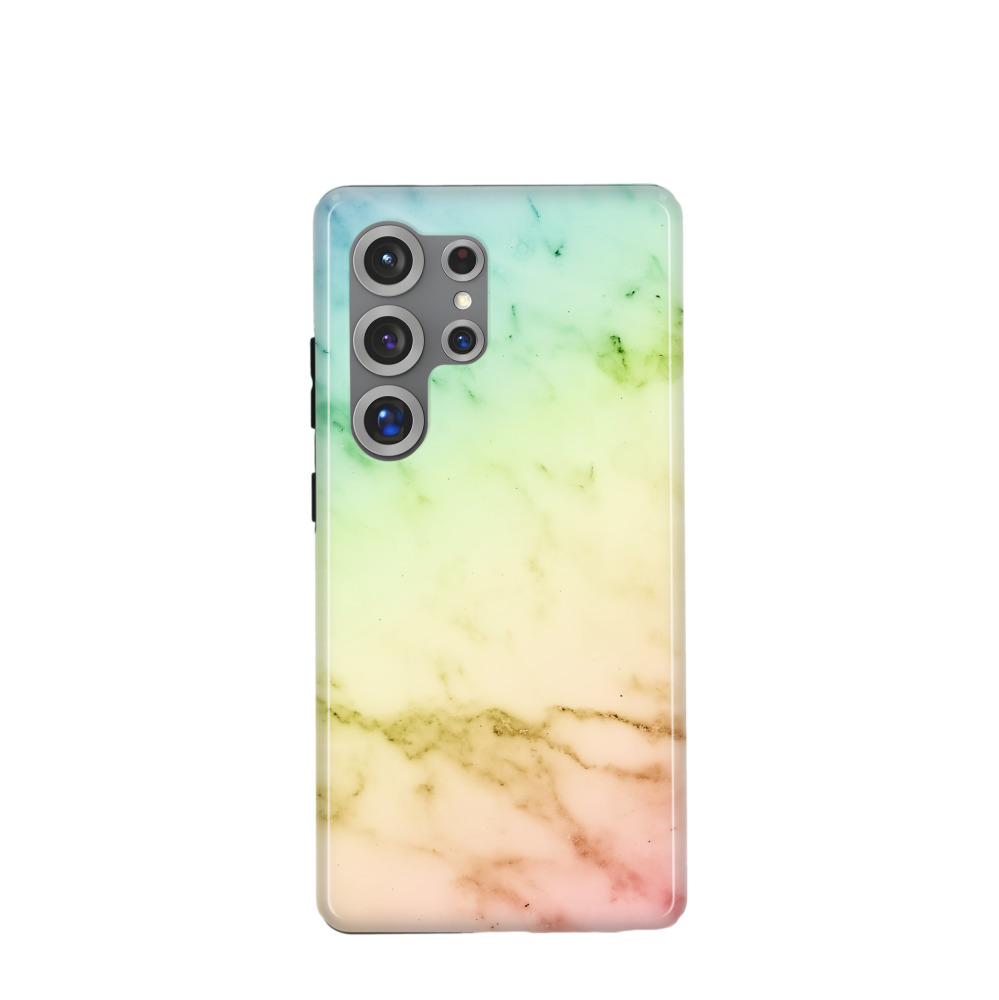 Samsung Galaxy S25 Ultra Hybrid (Kunststoff / Gummi) Hülle Rainbow - Blau / Gelb / Rot