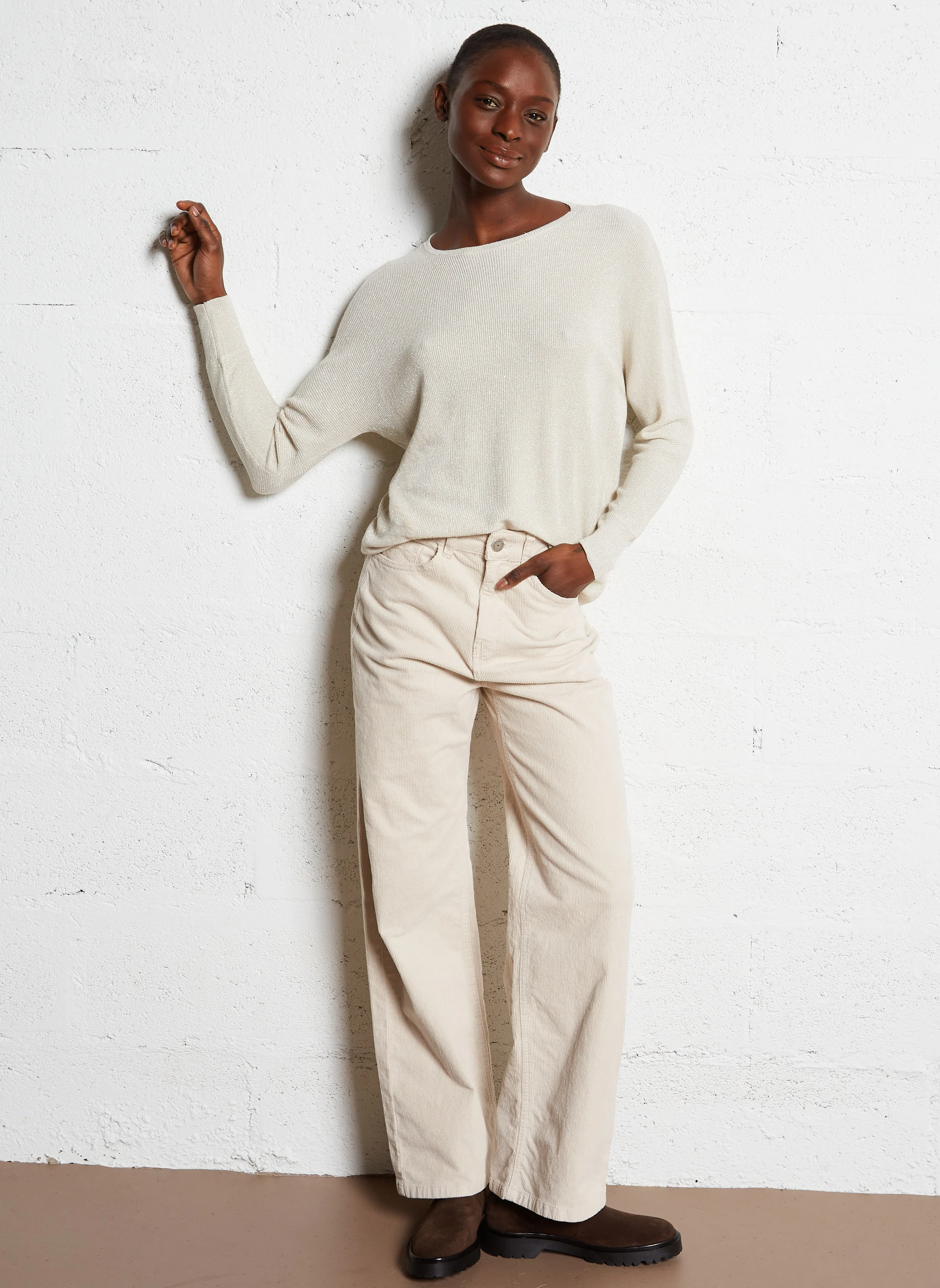 PALOMA - Pantalon en velours côtelé | Beige