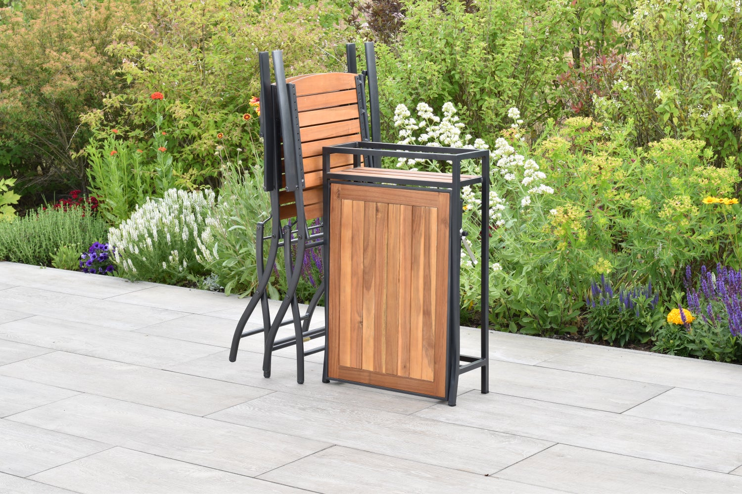 Santorin tuinmeubelset 3-delig, klapstoel, balkon klaptafel