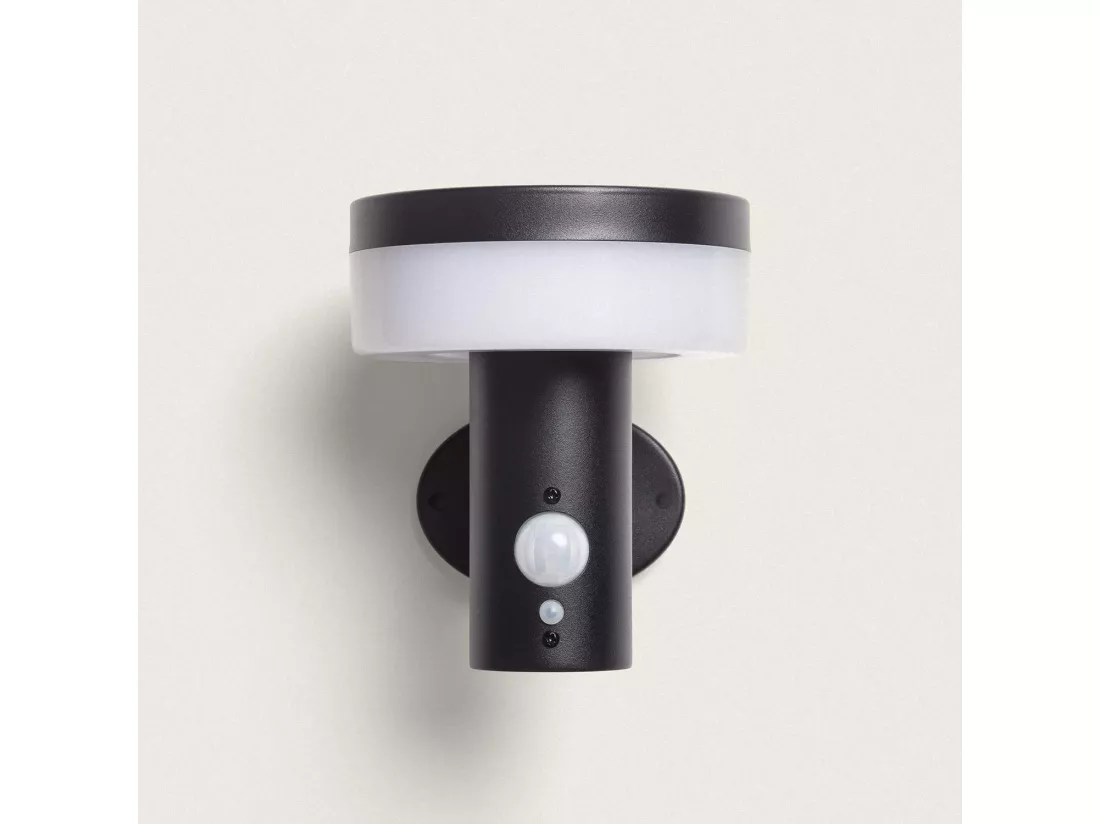 Applique Murale Extérieure Solaire LED 1.5W Aluminium avec Détecteur de Mouvement Ashier Noir
