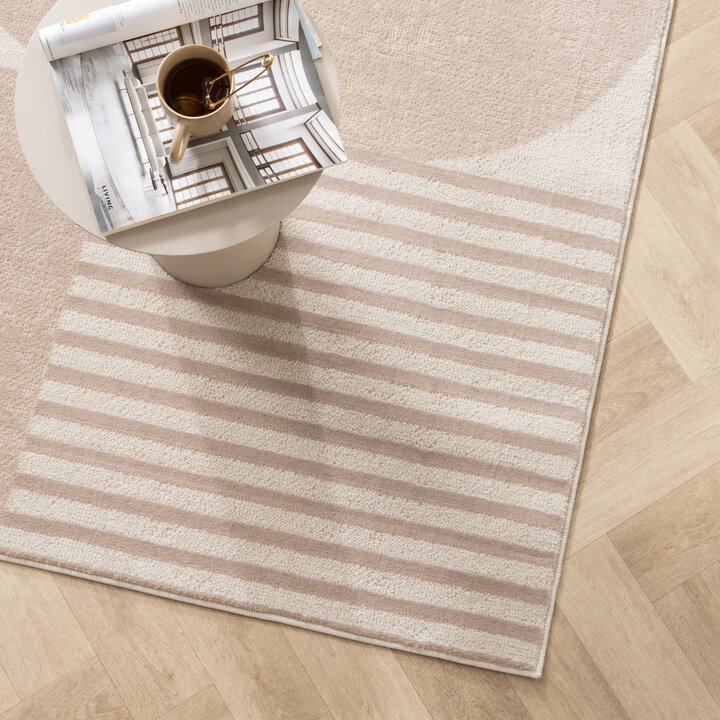Japandi vloerkleed - Aurora Circles Beige