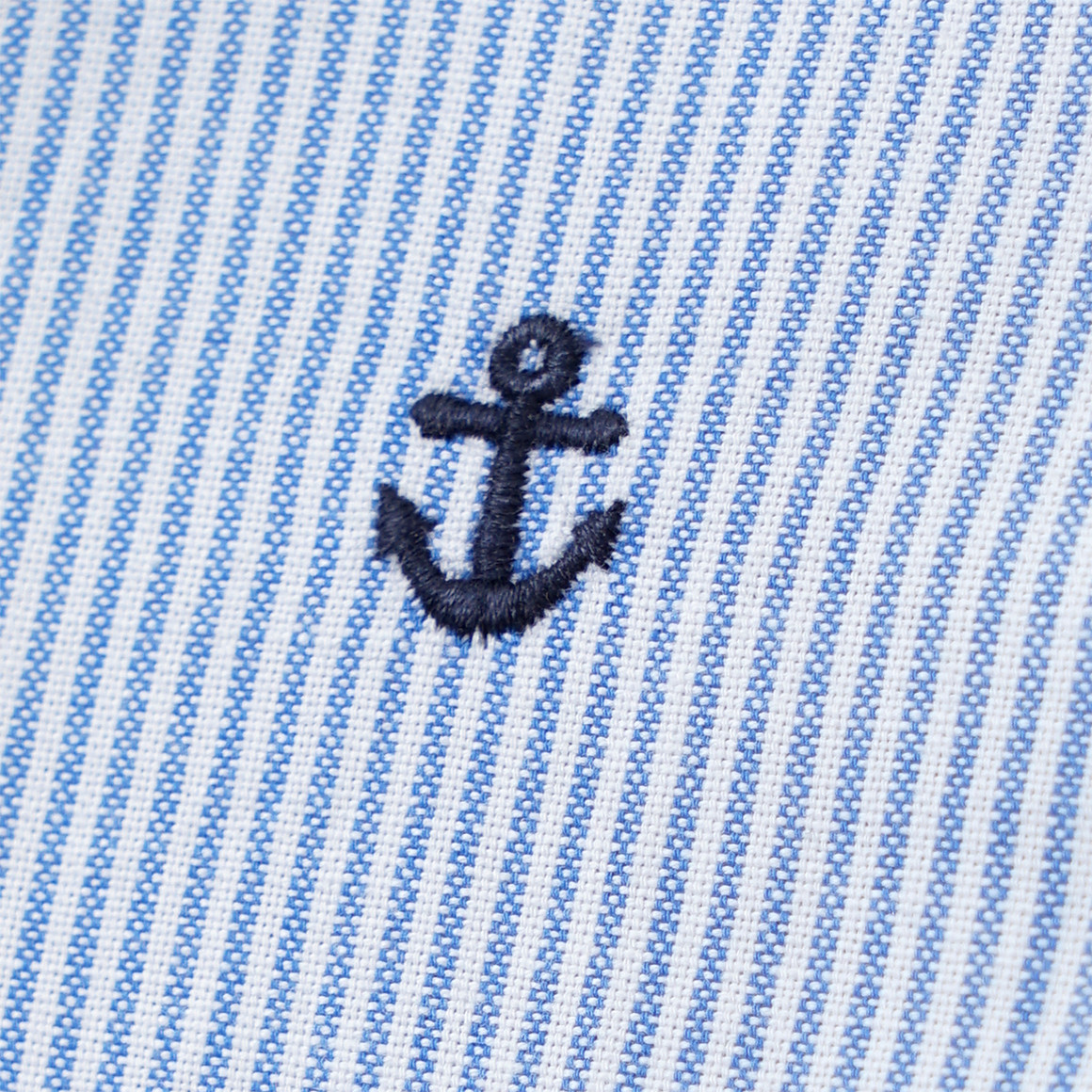 Topolino Jungen Hemd mit kleiner Stickerei blau / weiss