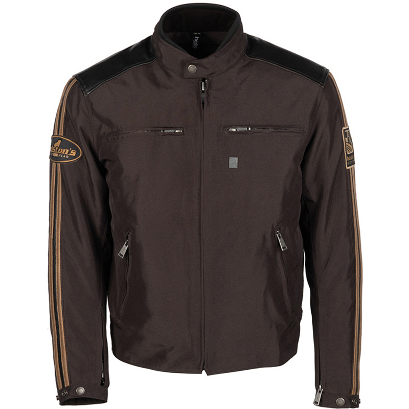 Helstons - Blouson Ace Tissu Cuir Marron