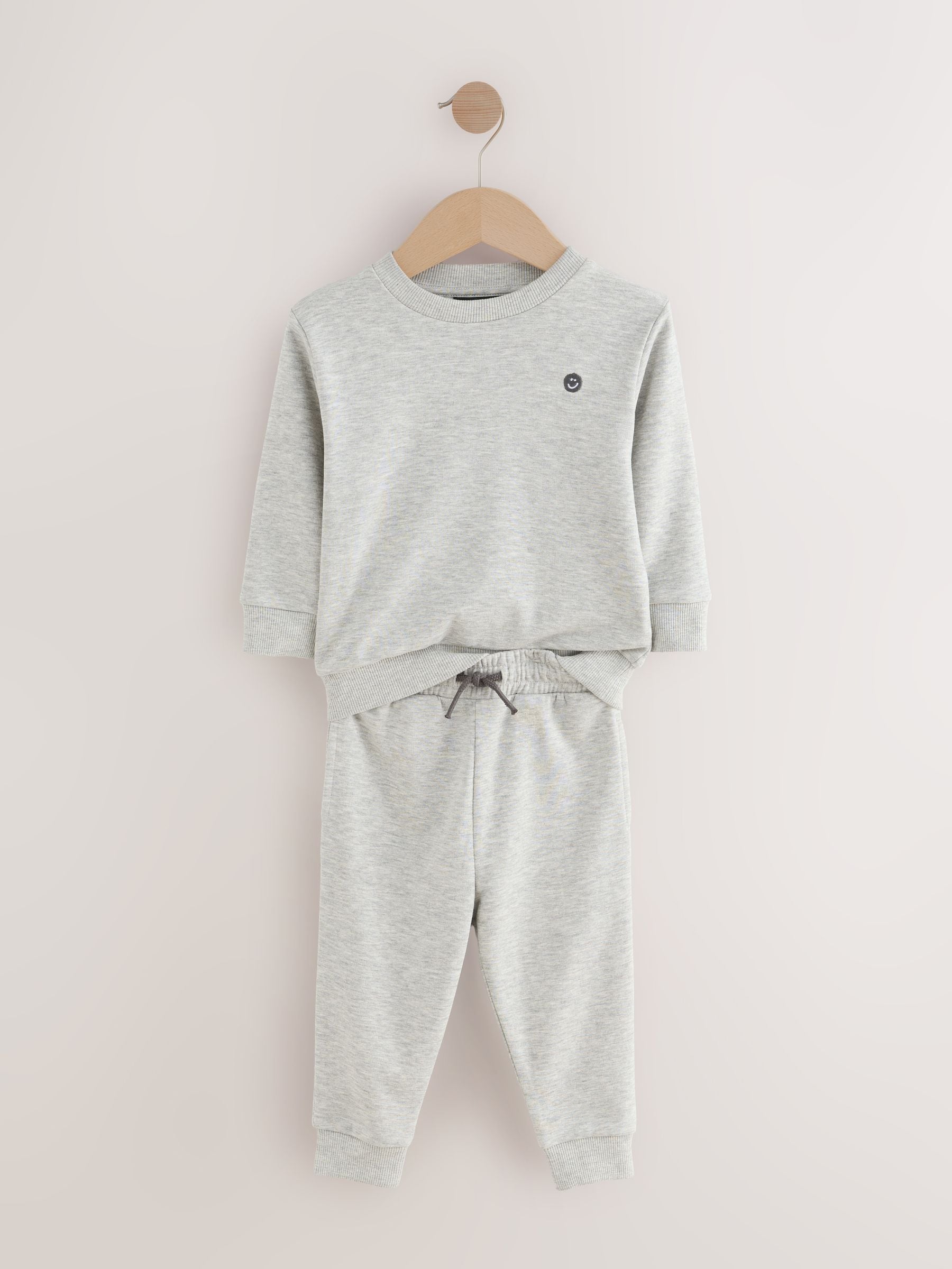 Grijs gemêleerd - Set met sweatshirt en joggingbroek (3mnd-7jr)
