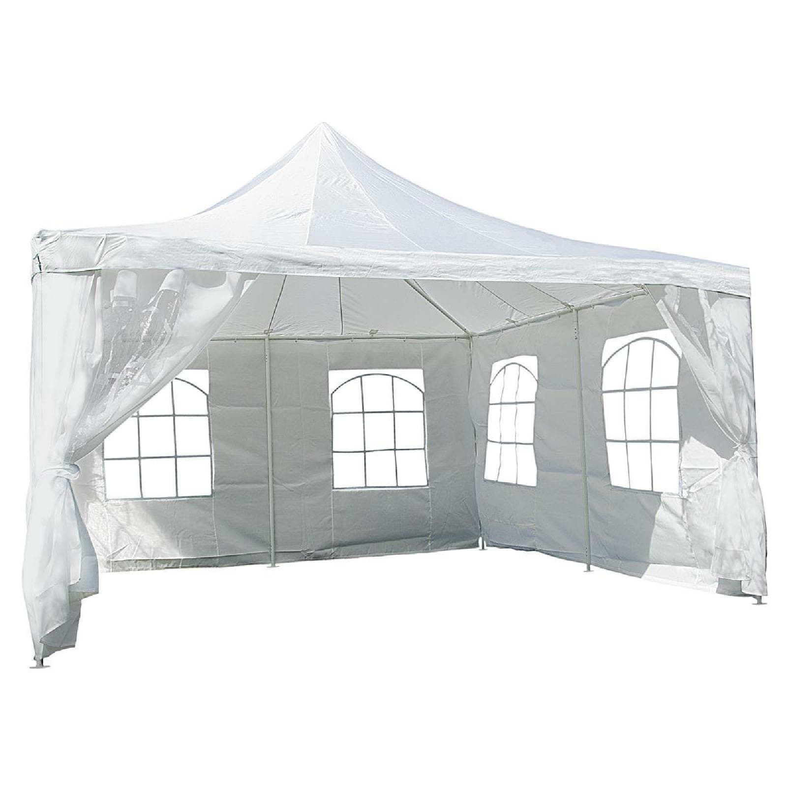 VCM Partyzelt Pavillon Zelt Festzelt creme 4x 4m Polyester Dach wasserdicht 250 g/m²