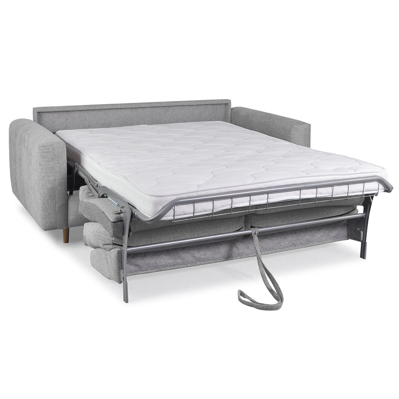 Bobochic Canapé droit cocoone convertible express  gris clair - 200x105x98 cm