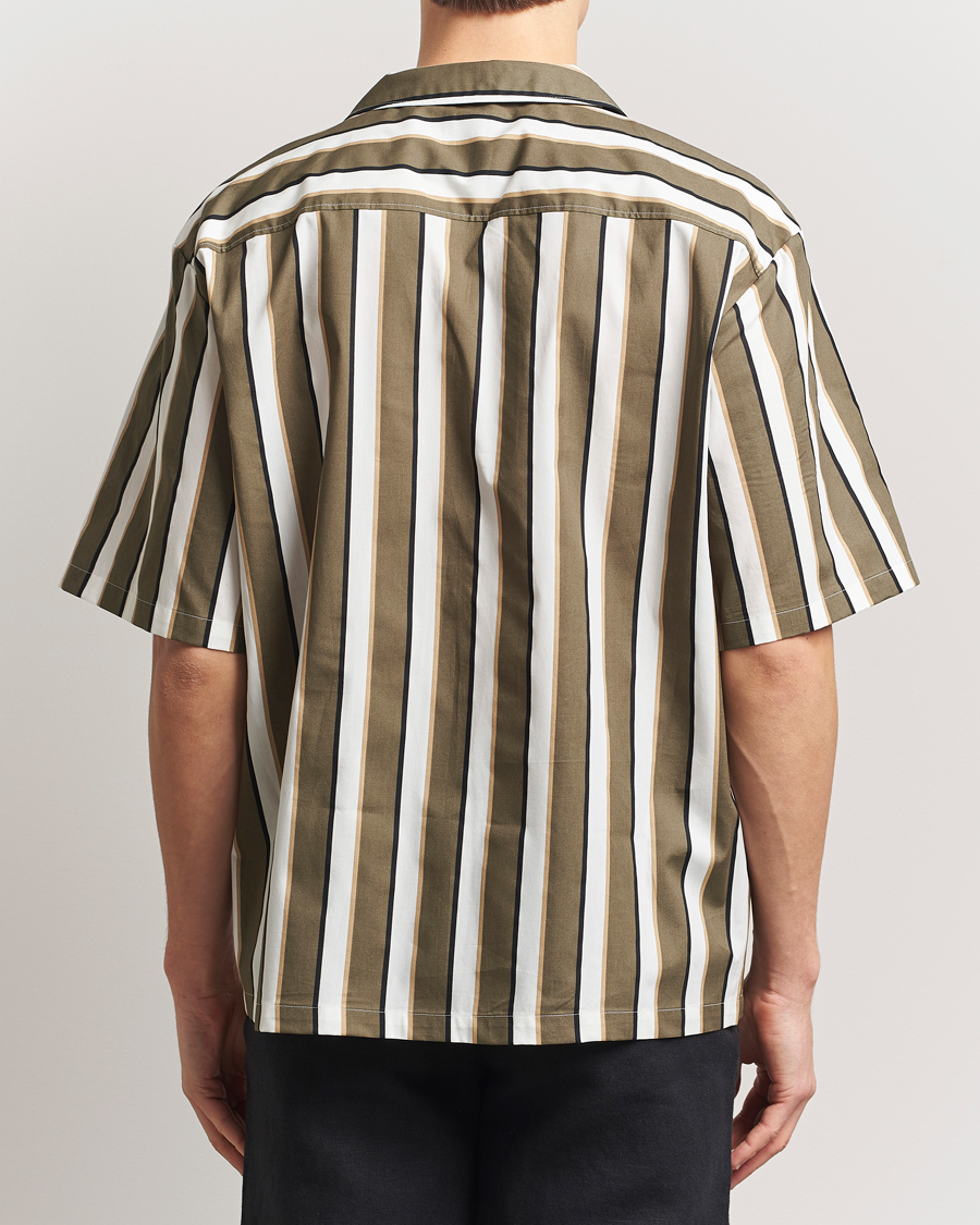 HUGO Eligino Striped Short Sleeve Shirt Open Green