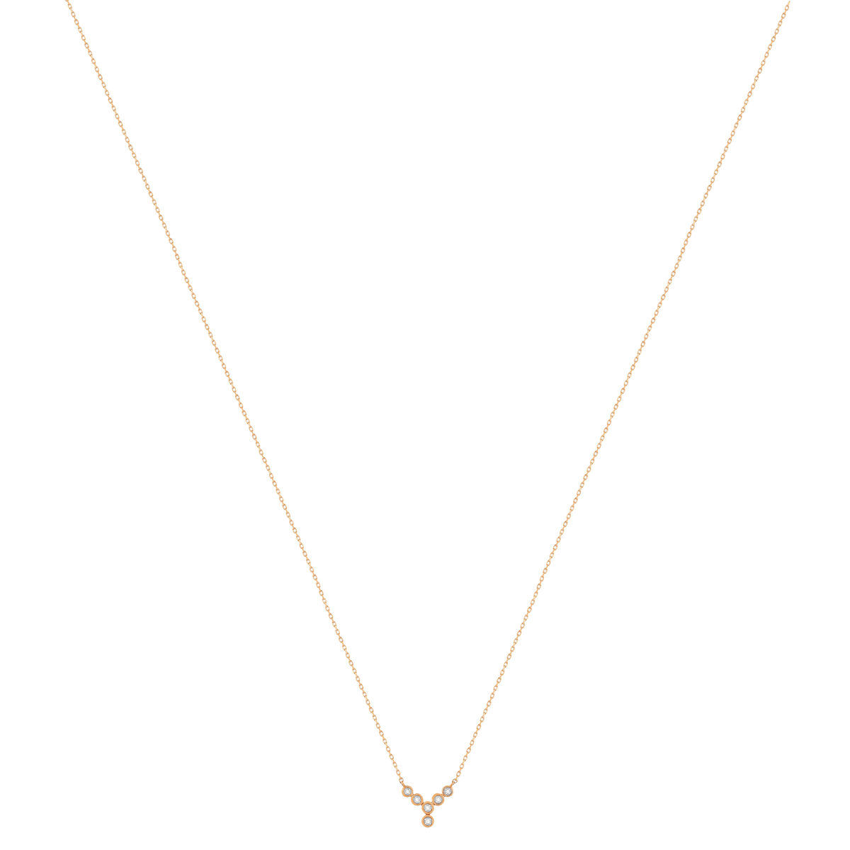 Collier or 375 rose diamants, 45 cm