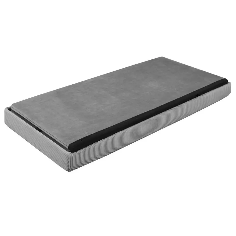 Home Deco Poef Velvet - opbergbox - grijs - 76 x 38 cm