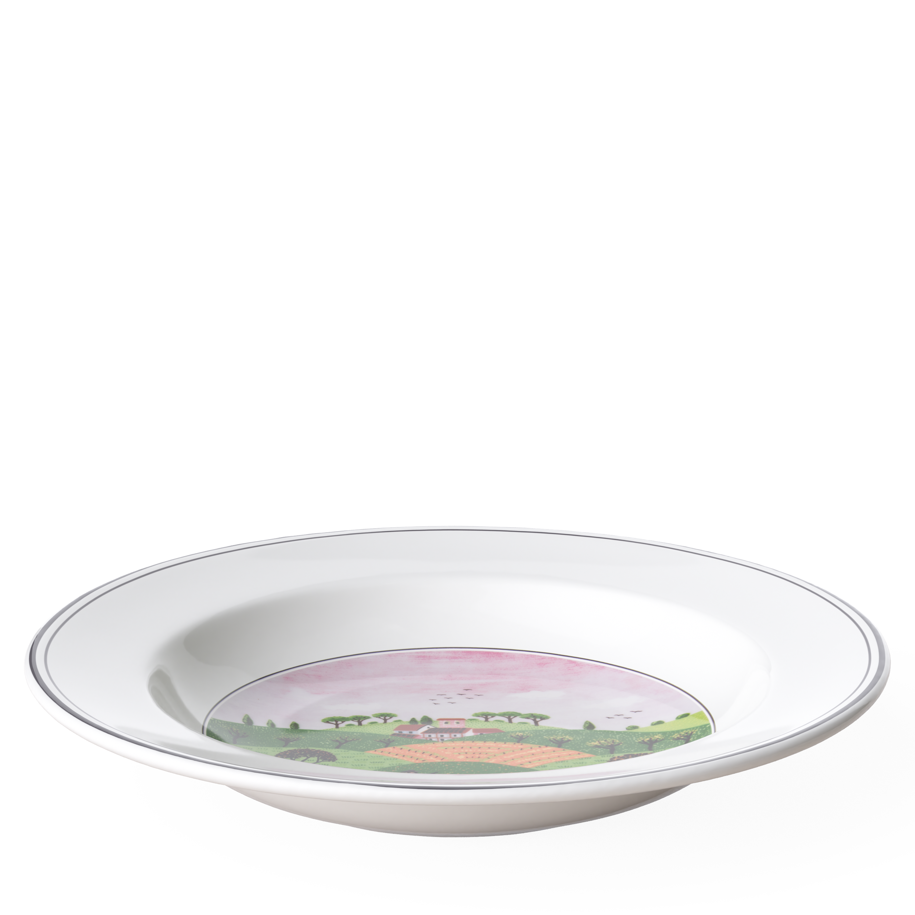 Design Naif Soup bowl Multi-colored, 8.8'', Premium Porcelain