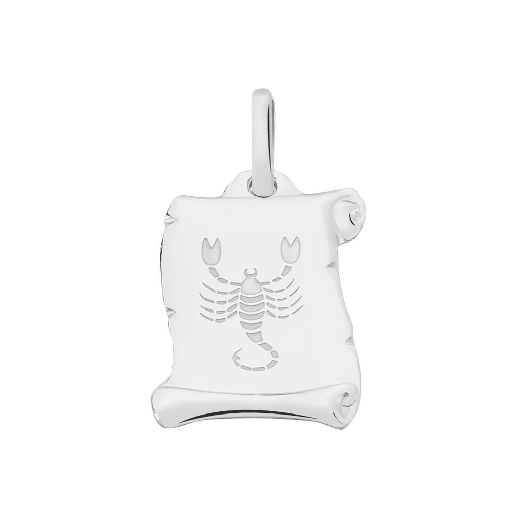 Pendentif Zodiaque Parchemin Argent Blanc