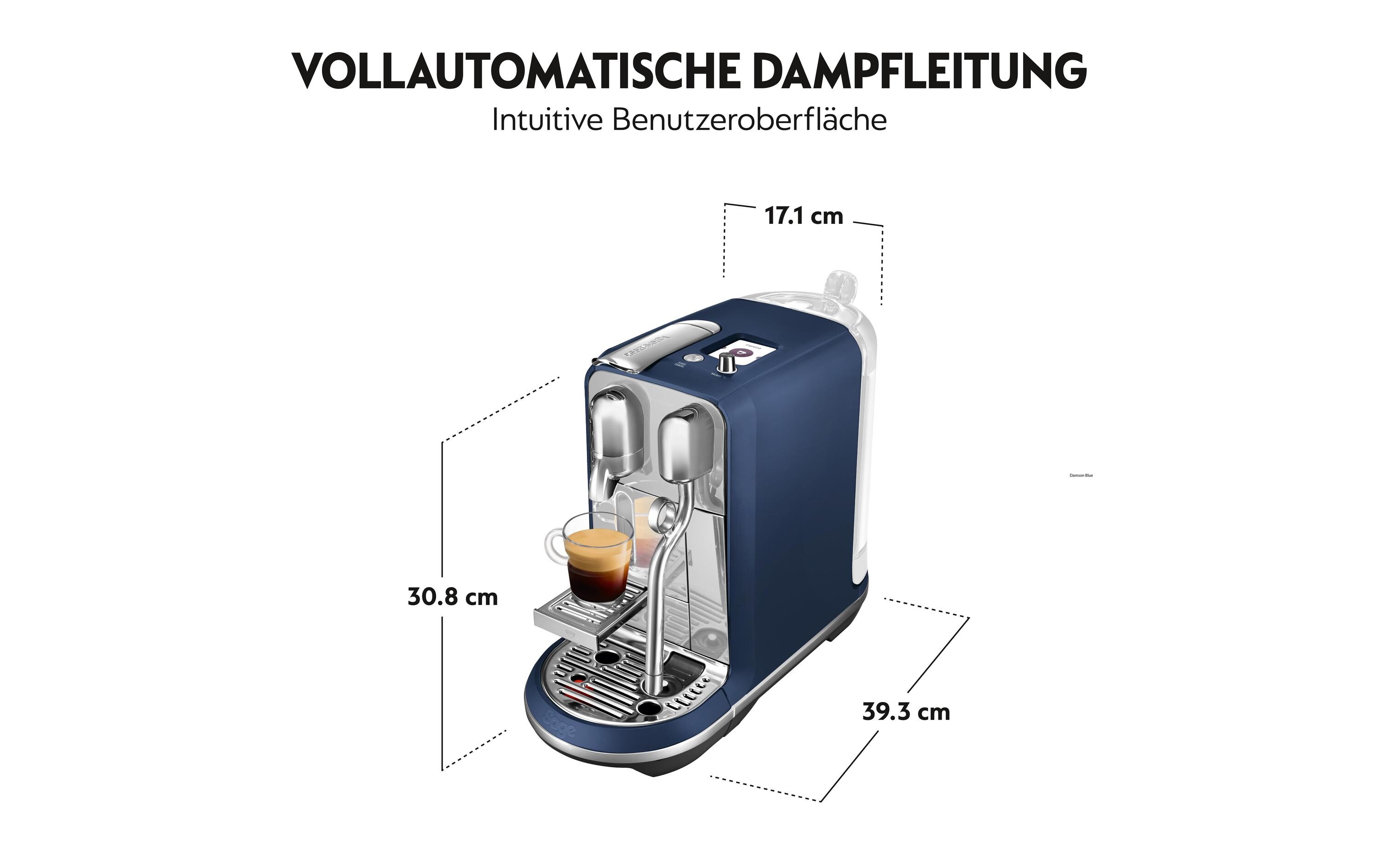 Kaffeemaschine Nespresso Creatista Plus SNE800DBL Blau<br>Kapselmaschine der Original Line für Kaffeespezialitäten in Barista-Qualität