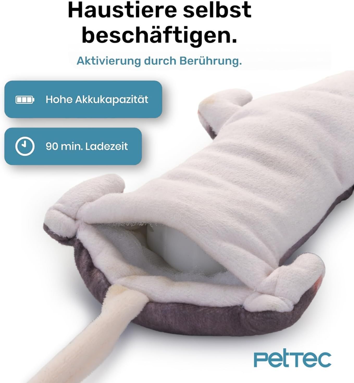 PetTec interaktives Plüschtier für Katzen - Ratte