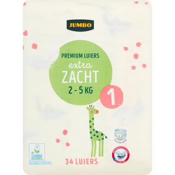 Jumbo Premium Luiers Maat 1 2-5 kg 34 Stuks