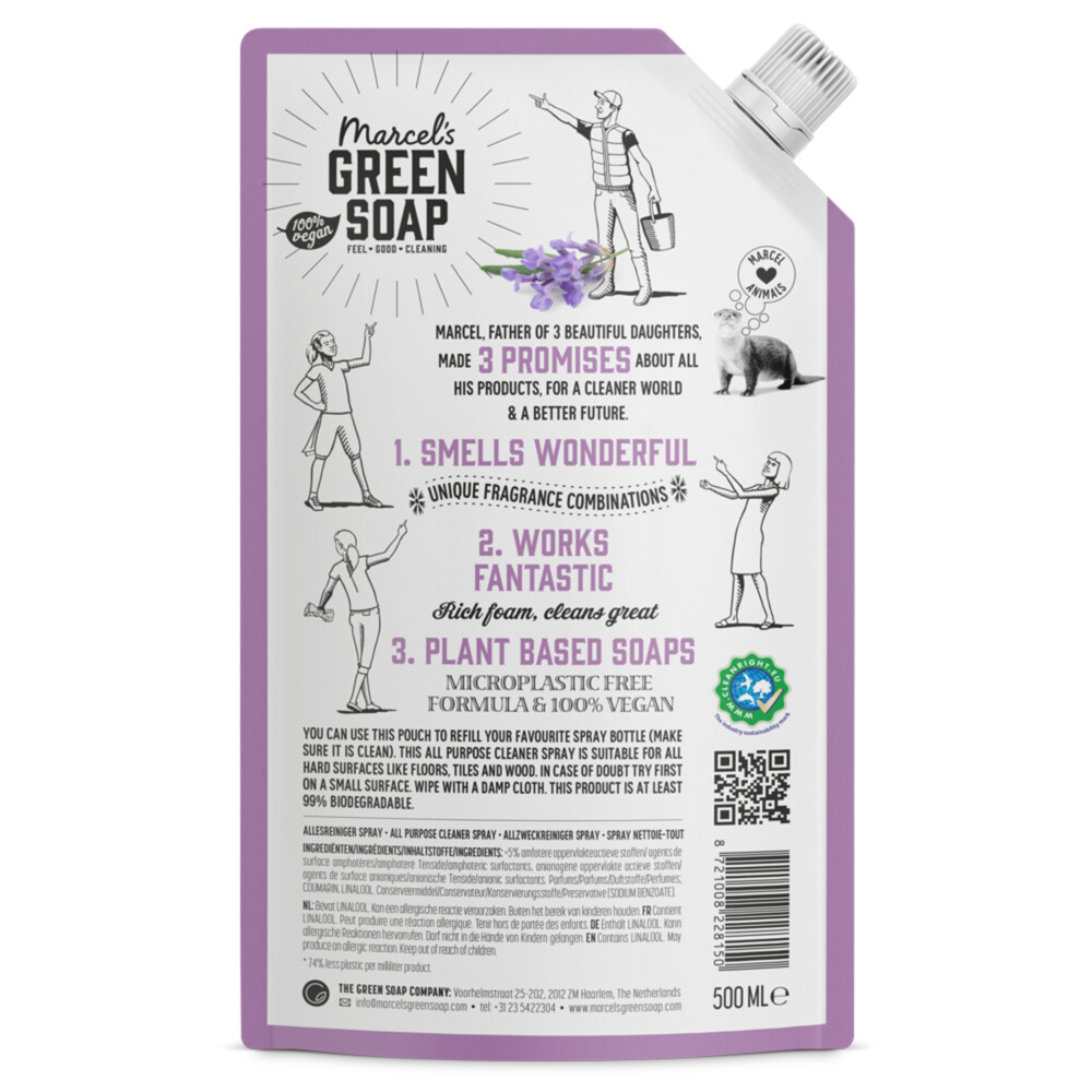 Marcel's Green Soap Allesreiniger Spray Lavendel & Rozemarijn Navulling500 ml