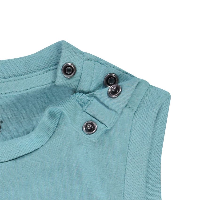 Ensemble débardeur ludique + bermuda imprimé pour bébé garçon - Bleu moyen