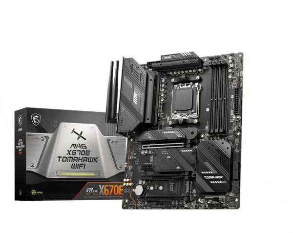 [OUTLET] - MSI MAG X670E TOMAHAWK WIFI - Bundkort - ATX - Socket AM5 - AMD X670 Chipset - USB 3.2 Gen 1, USB 3.2 Gen 2, USB-C Gen 2x2, USB-C 3.2 Gen2 - 2.5 Gigabit LAN, Wi-Fi 6, Bluetooth - onboard grafik (CPU påkrævet) - HD Audio (8-kanaler)