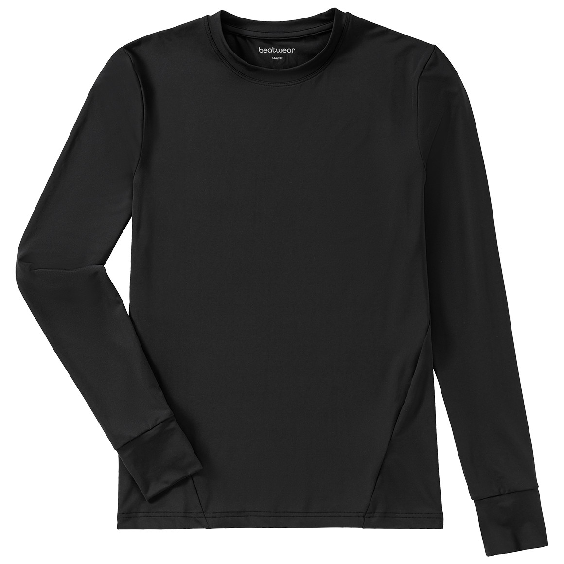 Beatwear Jungen Sport-Langarmshirt unifarben schwarz