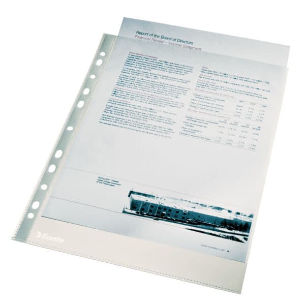 ESSELTE Plastlomme A4 105my Transparent 100-pak
