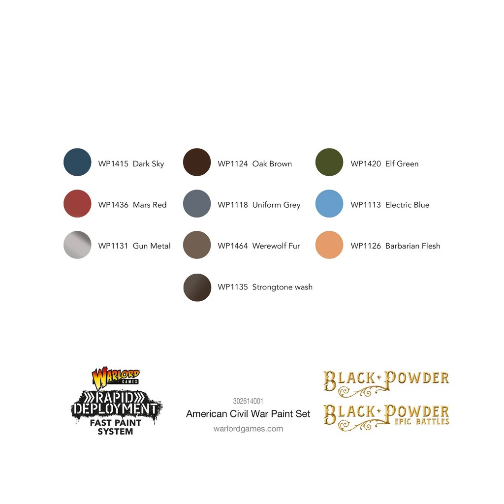 American Civil War paint set (10)