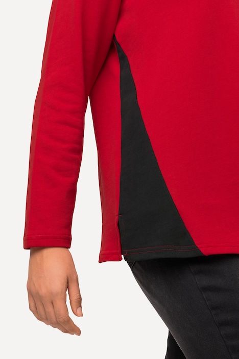 Sweatshirt, Colorblocking, A-Linie, Stehkragen, Langarm