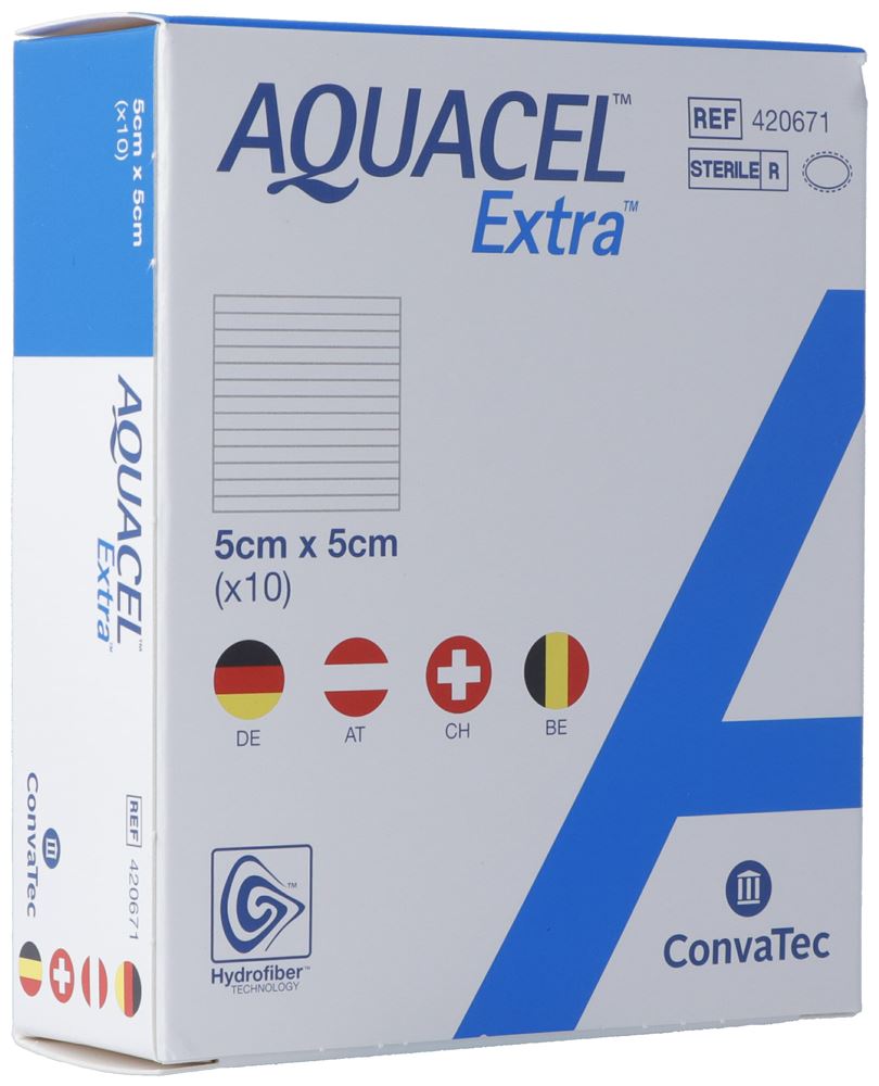 Aquacel Hydrofiber Verband 5x5cm 10 Stk