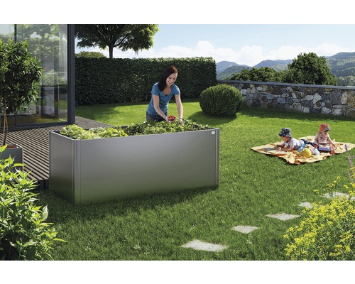 Biohort classic verhoogde tuinbak, afmeting 2x1, 201 x 102 x 77 cm, kwartsgrijs metallic