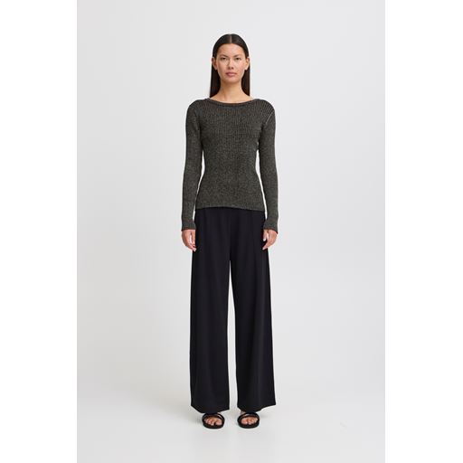 Ichi Cosimo Strikbluse, Black, XL