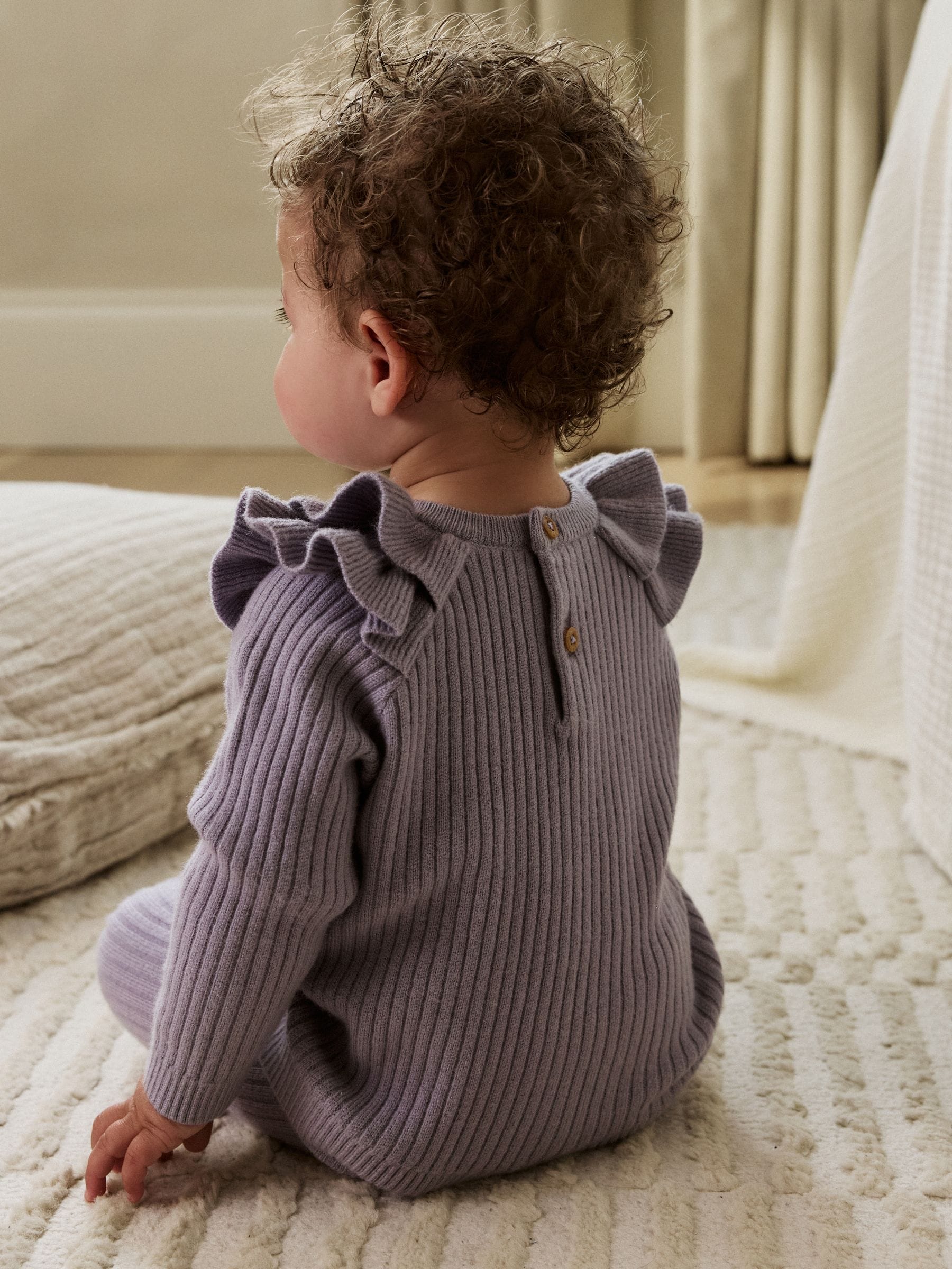 Lila-paars - Gebreide babytrui en leggings set 2 -delig (0mnd -3jr)