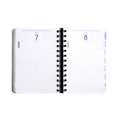 Agenda à spirale Black&Color - 1 jour par page - 12 x 17 cm - rose - Exacompta
