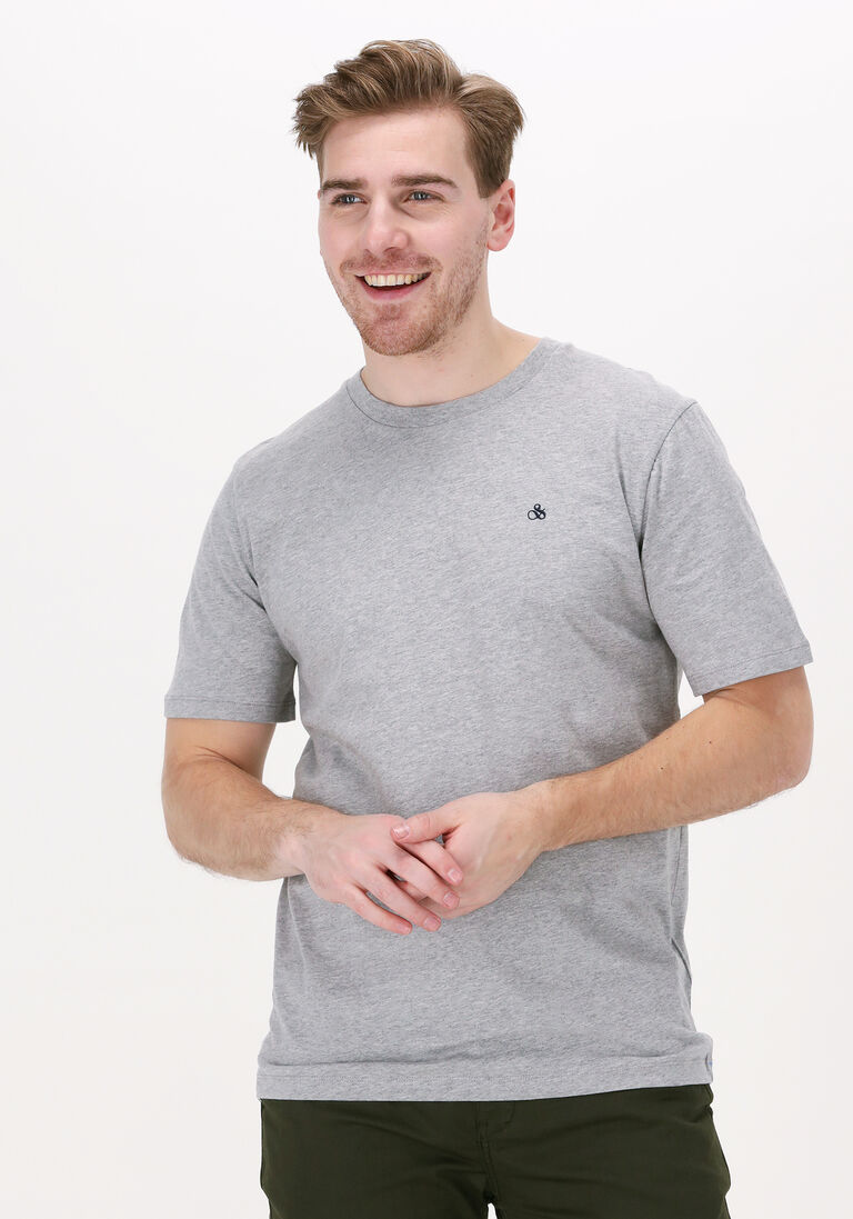 SCOTCH & SODA grijze scotch & soda t-shirt crewneck jersey t-shirt