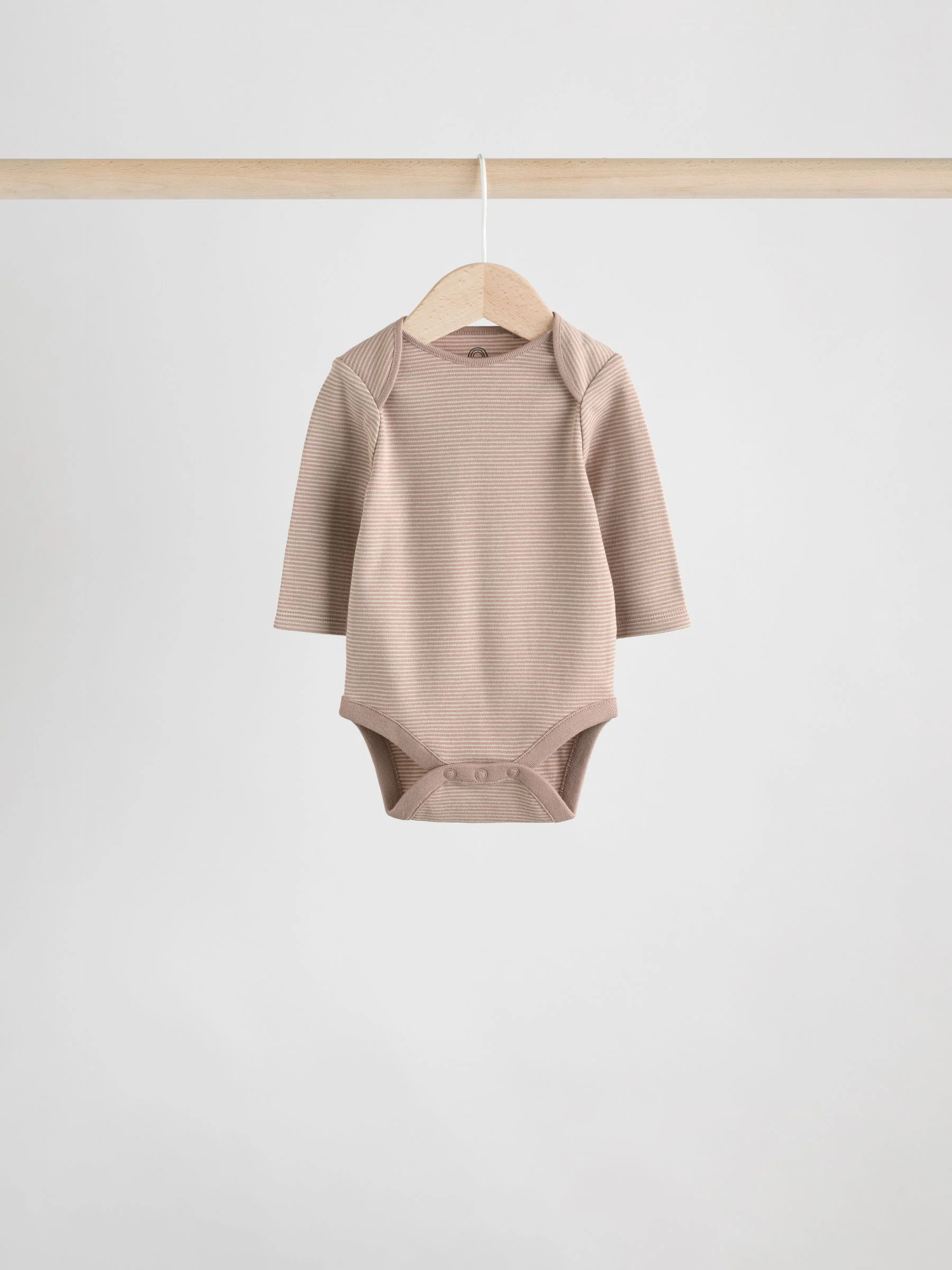 Blauw/bruin - Set van 5 rompers met lange mouwen