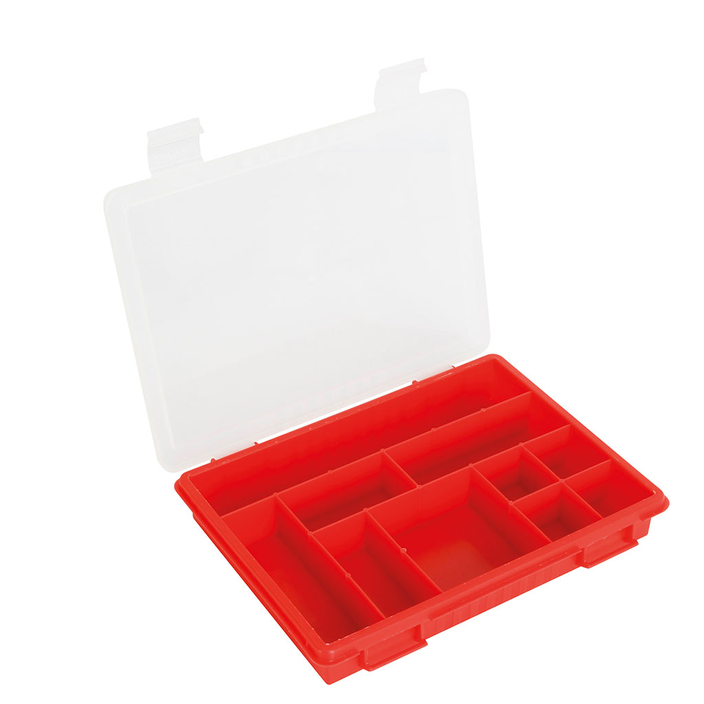 Organiseur plastique 10 cases 23x17x3.5cm
