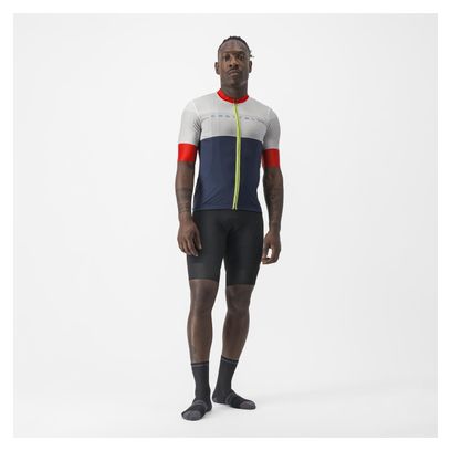 Maillot Manches Courtes Castelli Sezione Bleu/Blanc