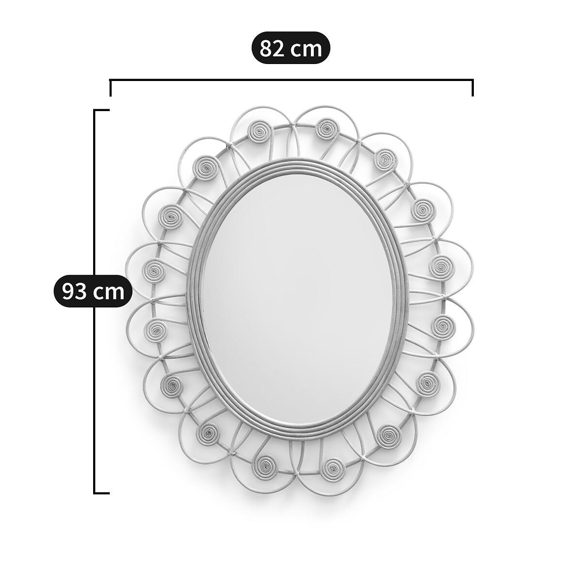 LA REDOUTE INTERIEURS<br>Espelho de vime em forma de flor Alt.93 cm, Ramza