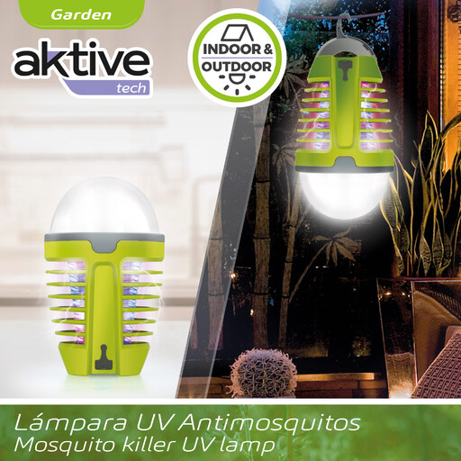 Lâmpada Mata-Mosquitos UV Aktive com Luz Noturna LED
