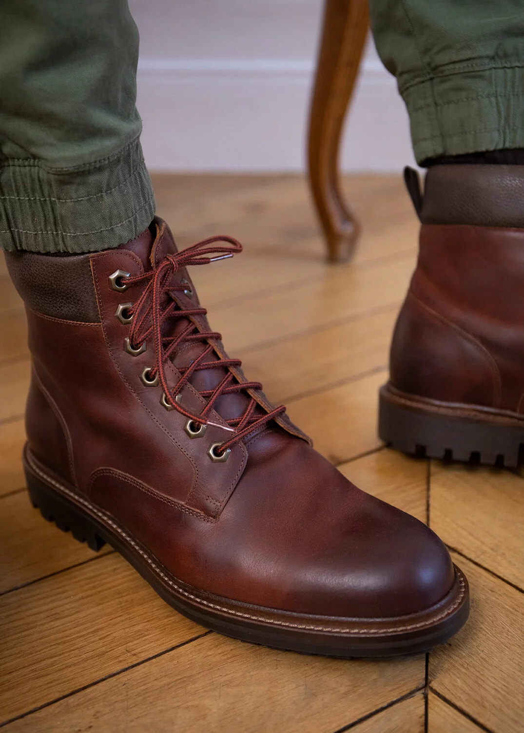 BOOTS RUFINO CUIR MARRON FONCE
