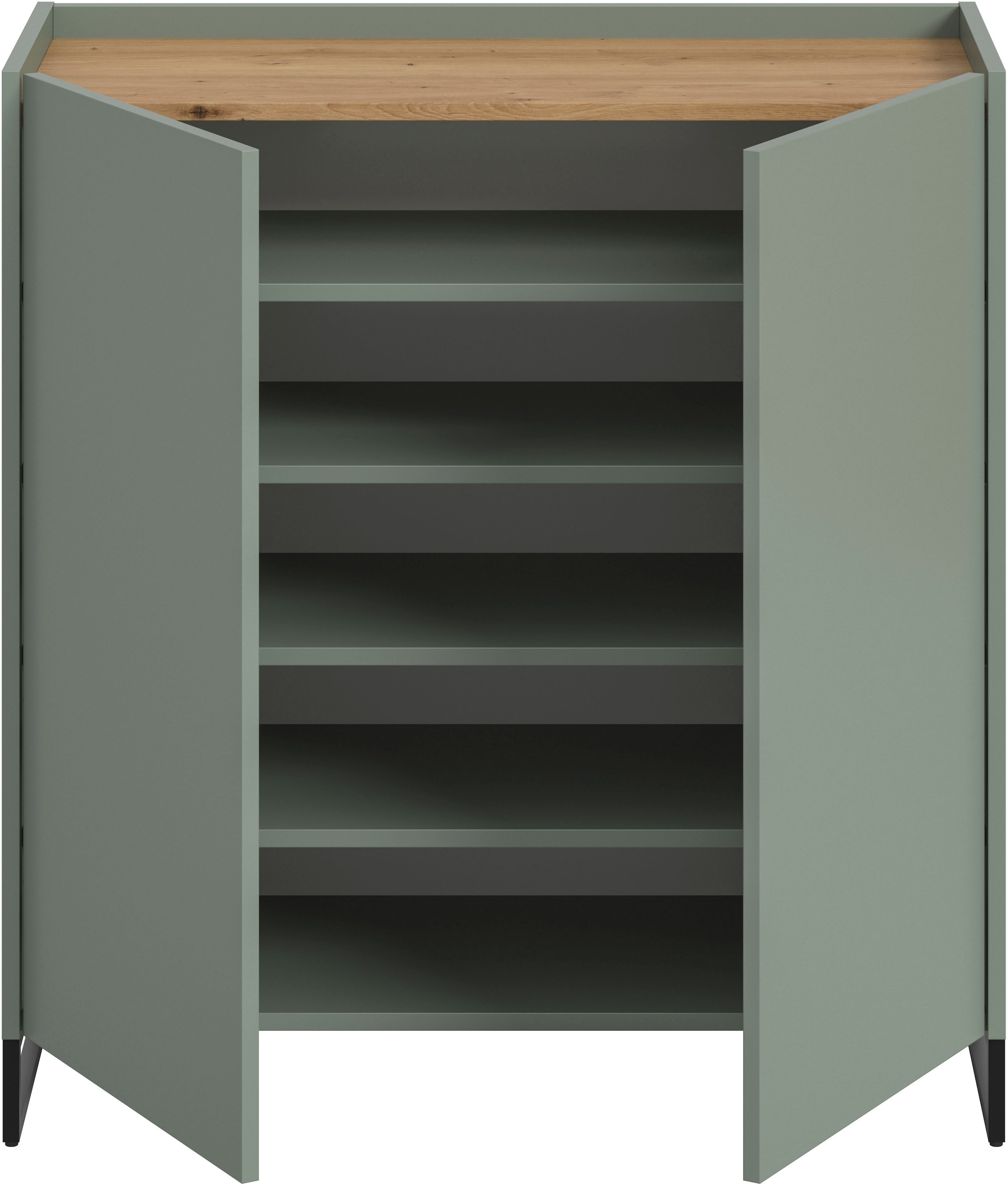 INOSIGN Schuhschrank »EVRID, Breite 90cm, 2 Türen, 5 Einlegeböden, inkl. Metall-Kufenfüsse« individuell mit anderen Artikel der Serie EVRID erweiterbar, 1 Stk. tlg. Schuhkommode, Kommode, Sideboard, Garderobenschrank, Flurkommode