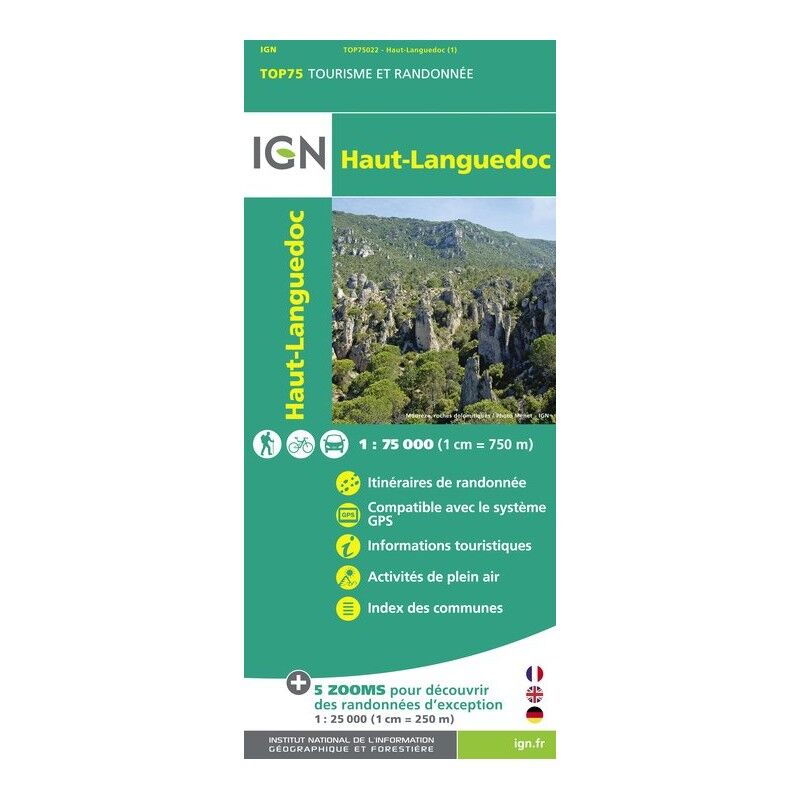 Haut Languedoc - Carte topographique