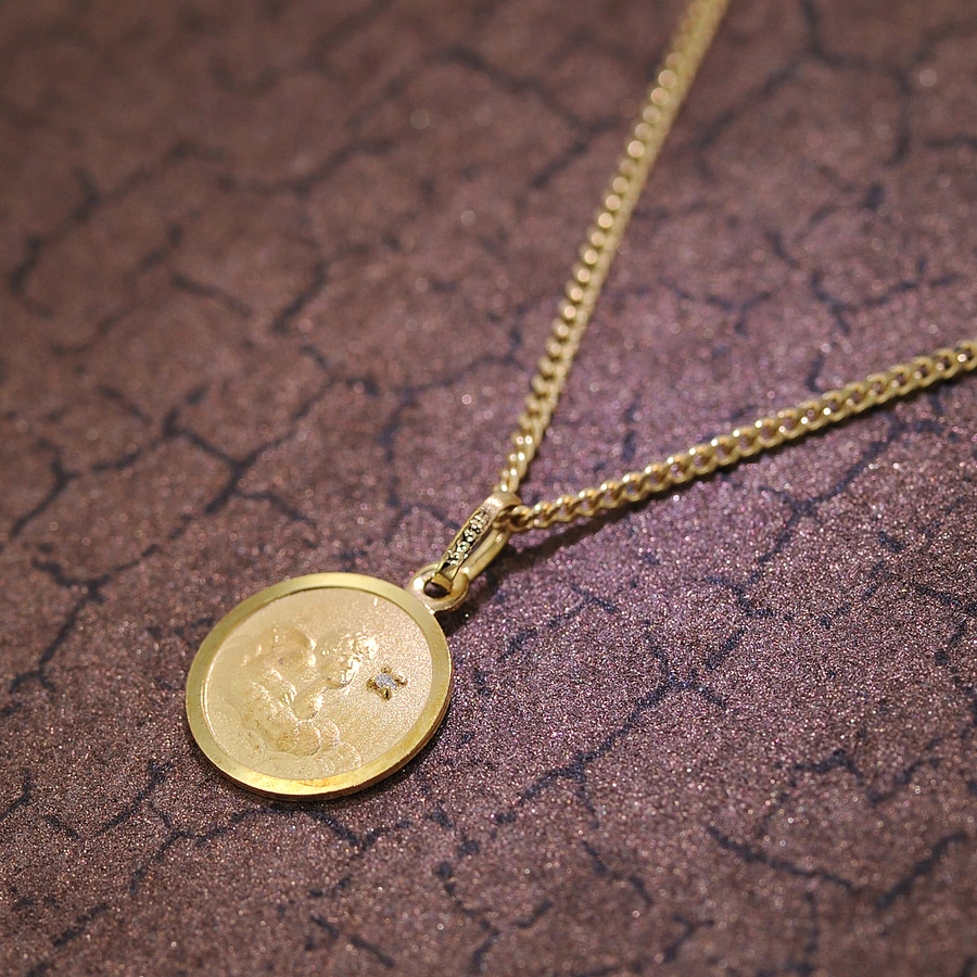 trendor Engel-Anhänger mit Diamant Gold 333 (8 Karat) für Kinder gold