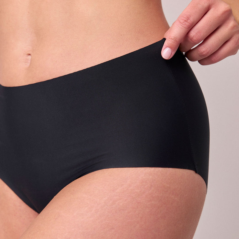 High Waist Hipster Panties Seamless Schwarz
