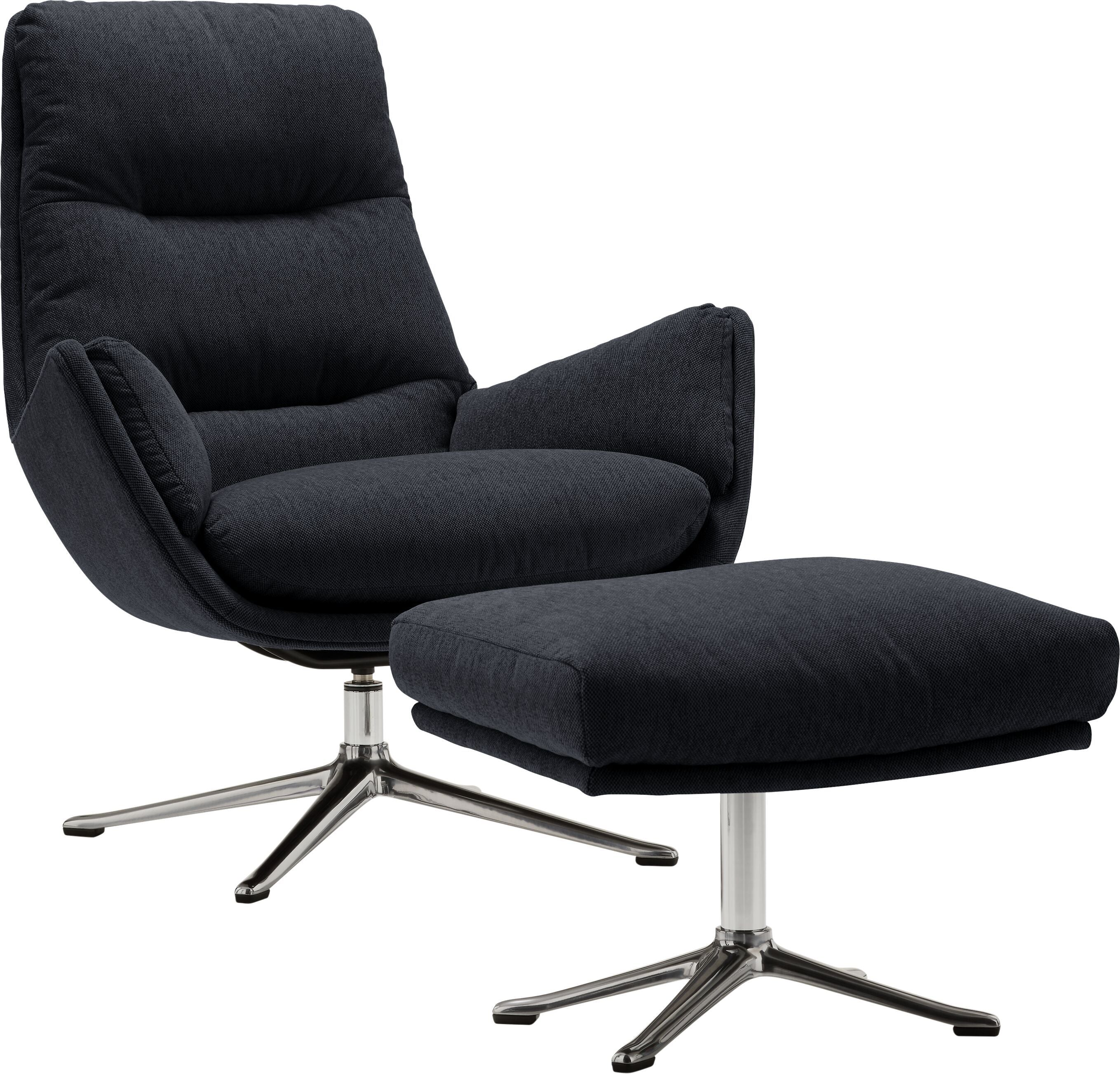 ANDRES Hocker - Dunkelgrau / B: 51.0 cm x T: 40.0 cm x H: 41.0 cm